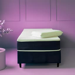 Cama Box com Colchão Viúva Firme Mola Ensacada e Travesseiro Soft Nasa Guldi Azul