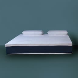 Colchão King Mola Ensacada Guldi Macio (25x193x203) e 2 Travesseiros Guldi Nasa Viscoelástico Azul e Branco