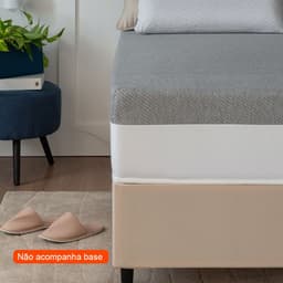 Colchão Solteiro King Guldi Dream Mola Ensacada (30x96x203) com 1 Travesseiro Guldi Dream Cinza e Branco