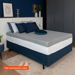Colchão Viúva Guldi Dream Mola Ensacada (30x128x188) com 2 Travesseiros Guldi Dream Cinza e Branco