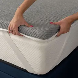 Pillow Top King Guldi Dream Espuma D50 Viscoelástica com Alça (5x193x203) Branco e Cinza