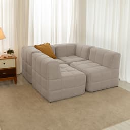 Sofá Guldi Popup com 2 Módulos Canto e 2 Centrais Linho Cru