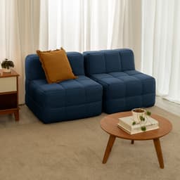 Sofá Guldi Popup com 2 Módulos Centrais Linho Azul