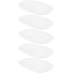 5 Bandejas para Servir Melamina Branca 34x22cm Buffet Traves