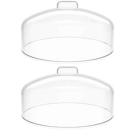 Kit 2 Cúpulas para Prato de Bolo Natural Tampa Plástico 31cm Haus Concept