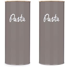 Kit 2 Latas Porta Condimentos Pasta Potes Organizadores para Massas Canister Haus Concept Warm Gray