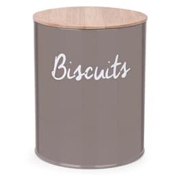 Pote Biscuits Porta Condimentos Lata de Biscoito com Tampa de Bambu Haus Concept Canister Warm Gray