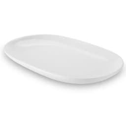 Travessa Oval Melamina 26,2x17cm Rasa Buffet Branca Restaurante Salada Petiscos Aperitivos Bar