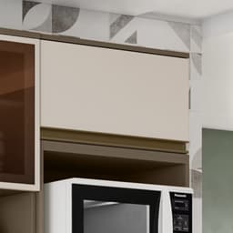 Armário Aéreo Évelin II 1 Porta Duna e Cristal 60 cm