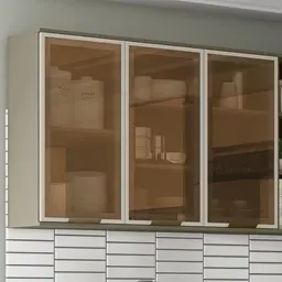 Armário Aéreo Évelin com Vidro 3 Portas Duna