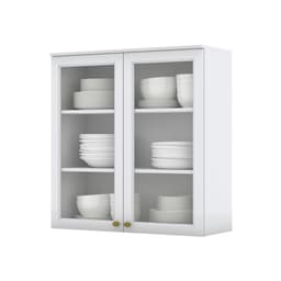 Armário Aéreo Nova York com Vidro 2 Portas Branco