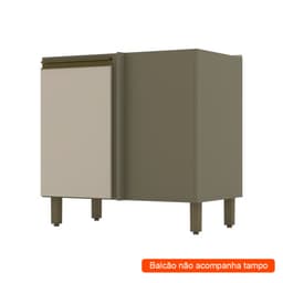 Balcão de Cozinha Évelin 1 Porta Duna e Cristal