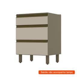 Balcão de Cozinha Évelin 3 GV Duna e Cristal