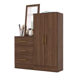 Cômoda com Espelho Liza 2 Portas 3 Gavetas Castanho