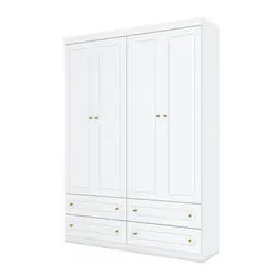 Guarda-Roupa Infantil Mississipi 4 Portas 4 Gavetas Branco