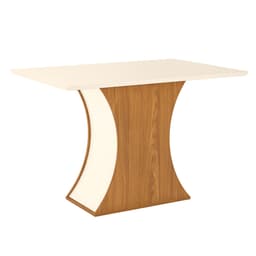 Mesa de Jantar Retangular Selena Off White e Nature 120 cm