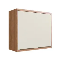 Armário Aéreo Ten 2 Portas Freijó e Argila 80 cm