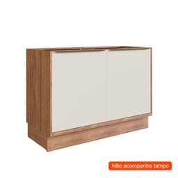 Balcão de Cozinha Ten 2 Portas Freijó e Argila 120 cm