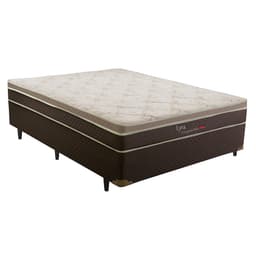 Cama Box Conjugada Casal Lyra Mola Confortclass Marrom e Bege