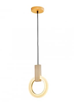 Pendente Led Olson 3000K 8W Bivolt Gold Amadeirado - Hevvy