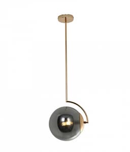 Pendente Orbis Smoky E Gold 1Xe27 - Hevvy