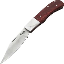 Canivete de Bolso Presilha Roça Aço Inox 420 Clip Cabo Madei