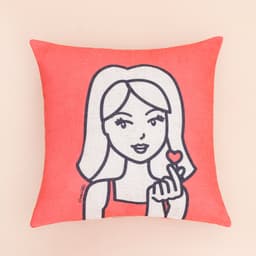 Capa para Almofada Vermelha Pastel Quadrada Dani  - Home Cartoon