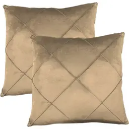 Kit 2 Capa de Almofada Suede Aveludada Drapeada 45x45cm Castor