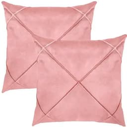 Kit 2 Capa de Almofada Suede Aveludada Drapeada 45x45cm Rosê