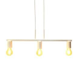 Pendente New Bar para 3 Lâmpadas Branco 60cm E27 Bivolt para Salas e Quartos