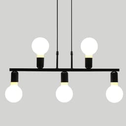 Pendente New UP na Cor Preto para 5 Lâmpadas E-27 Bivolt