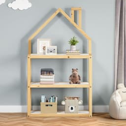 Estante Multiuso Quarto Infantil 3 Prateleiras Montessori Natural Branco Lenise