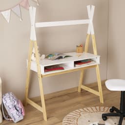 Mesa Infantil Escrivaninha Madeira Montessoriana Cabana 2 Nichos Simi
