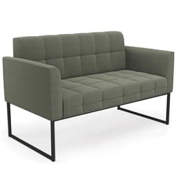 Sofá Namoradeira Base Industrial Preto Ana Bouclé Menta - Ibiza