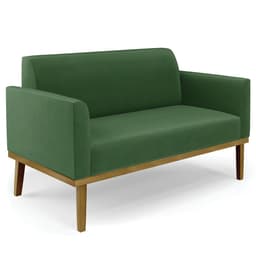 Sofá Namoradeira Base Madeira Castanho Maressa Suede Verde - Ibiza