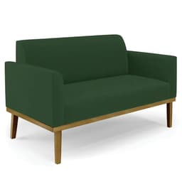 Sofá Namoradeira Base Madeira Castanho Maressa Veludo Verde - Ibiza
