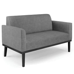 Sofá Namoradeira Base Madeira Preto Maressa Linho Grafite - Ibiza