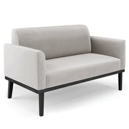 Sofá Namoradeira Base Madeira Preto Maressa Veludo Cinza - Ibiza