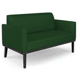 Sofá Namoradeira Base Madeira Preto Maressa Veludo Luxo Verde - Ibiza