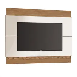 Painel Para TV 60 Polegadas Classic II Off White com Freijó Touch