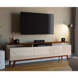 Rack Classic II 3 GV Off White com Freijó Touch 218 cm
