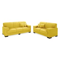 Conjunto Sofá 2 e 3 Lugares Manuela Amarelo Império Estofados