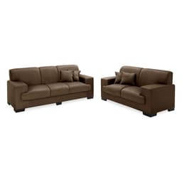 Conjunto Sofá 2 e 3 Lugares Manuela Marrom Império Estofados