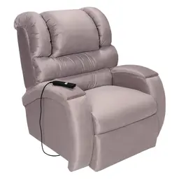 Poltrona Reclinável Motorizada Imperial Suede Marrom Claro