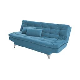 Sofá-Cama 3 Lugares Casal Pratic Suede Liso Turquesa