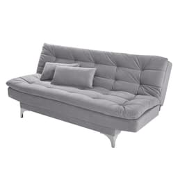 Sofá-Cama 3 Lugares Casal Pratic Veludo Liso Cinza