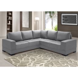 Sofá de Canto 4 Lugares Patrícia Suede Cinza