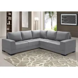 Sofá de Canto 4 Lugares Patrícia Suede Cinza