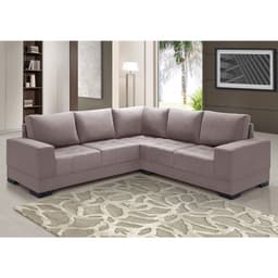 Sofá de Canto 4 Lugares Patrícia Suede Marrom Claro