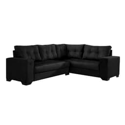 Sofá de Canto 5 Lugares Dijon com Entrada USB Suede Preto